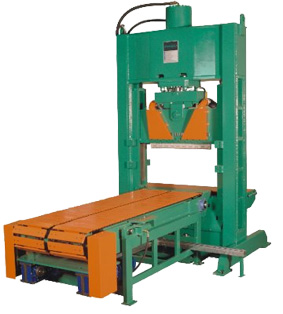 block splitter with double track in-feed conveyor.